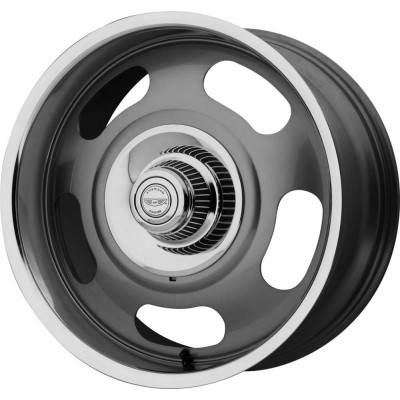 American Racing Vintage VN506 Mag Gray Center Polished Lip Wheel (17