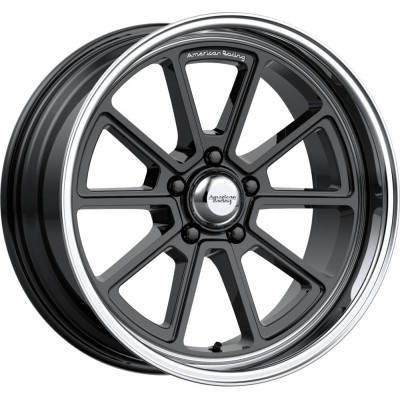 American Racing Vintage VN510 DRAFT Gloss Black Diamond Cut Lip Wheel (18