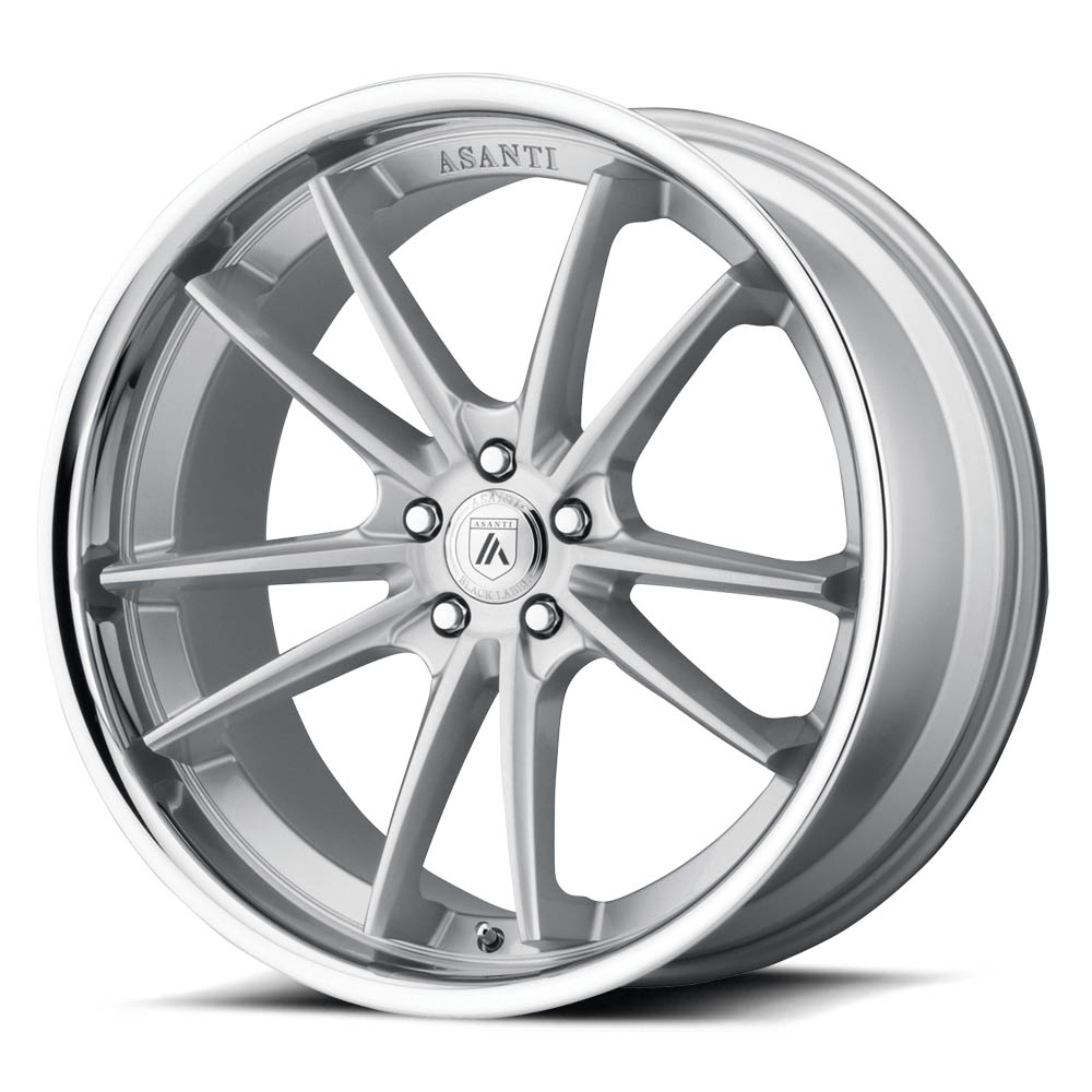 Asanti Black ABL-23 SIGMA Brushed Silver Chrome Lip Wheel (22" x 9", +32 Offset, 5x120 Bolt Pattern, 74.1mm Hub) vzn119642