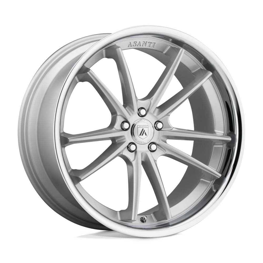 Asanti Black ABL23 SIGMA Brushed Silver W/ Chrome Lip Wheel (22" x 9", +32 Offset, 5X112 Bolt Pattern, 72.6 mm Hub) vzn118399