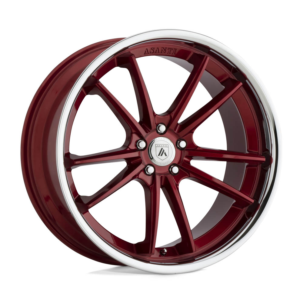 Asanti Black ABL23 SIGMA Candy Red W/ Chrome Lip Wheel (22" x 9", +32 Offset, 5X120 Bolt Pattern, 74.1 mm Hub) vzn118398