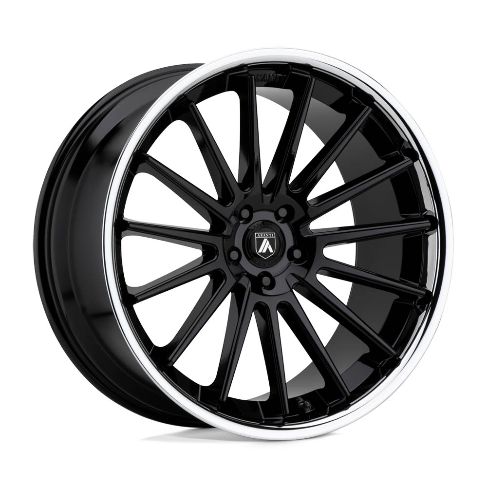 Asanti Black ABL24 BETA Gloss Black W/ Chrome Lip Wheel (20" x 9", +15 Offset, 5X115 Bolt Pattern, 72.6 mm Hub) vzn118403