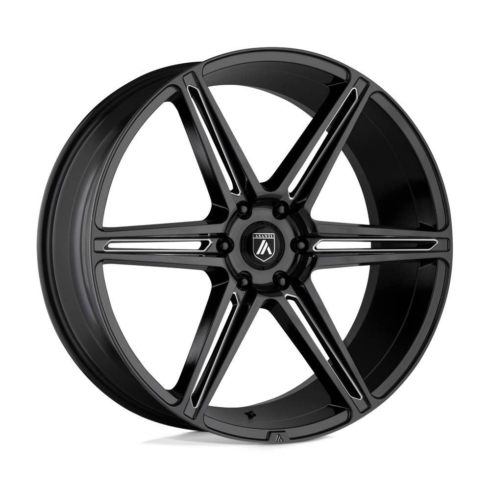 Asanti Black ABL25 ALPHA 6 Gloss Black Milled Wheel (22" x 10", +30 Offset, 6X139.7 Bolt Pattern, 100.5 mm Hub) vzn118407