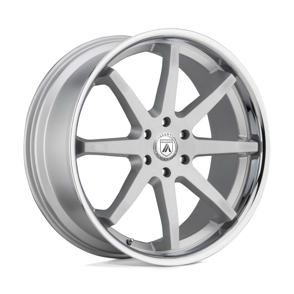 Asanti Black ABL32 KAISER Brushed Silver W/ Chrome Lip Wheel (22" x 9.5", +30 Offset, 5X120 Bolt Pattern, 74.1 mm Hub) vzn118463