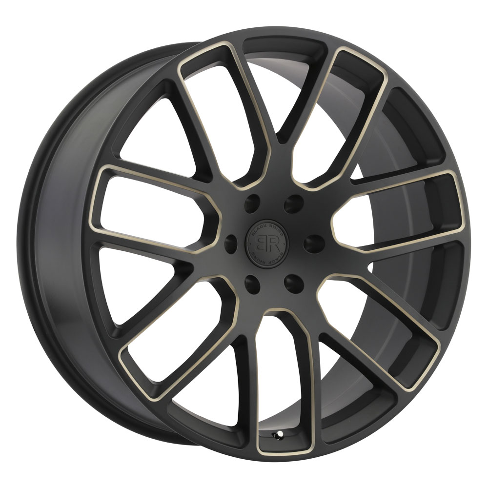 Black Rhino Kunene Matte Black With Dark Tint Milled Spokes Wheel (22