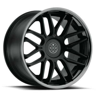 Blaque Diamond BD-27 Satin Black Center With Black Chrome Lip Wheel (22" x 10.5", +20 Offset, Blank Bolt Pattern, 66.60 mm Hub) vzn118055