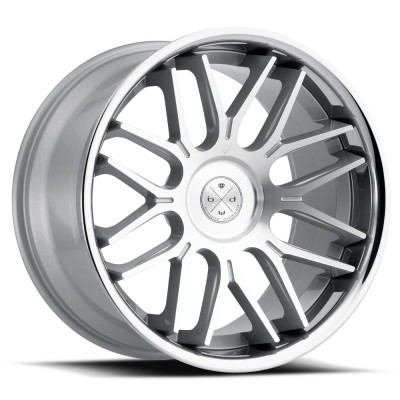 Blaque Diamond BD-27 Silver Machine Center With Chrome Ss Lip Wheel (20" x 10", +25 Offset, 5x120 Bolt Pattern, 66.90 mm Hub) vzn118057