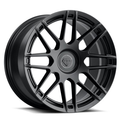 Blaque Diamond BD-F12 Satin Black Wheel (20" x 10", +0 Offset, Blank Bolt Pattern, 66.60 mm Hub) vzn118080