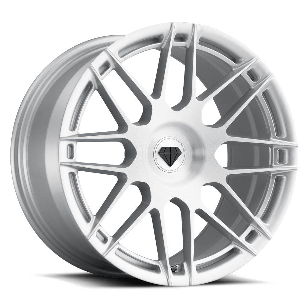 Blaque Diamond BD-F12 Silver with Brush Face Wheel (20" x 11", +0 Offset, Blank Bolt Pattern, 66.60 mm Hub) vzn118086