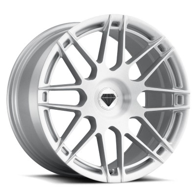 Blaque Diamond BD-F12 Silver with Brush Face Wheel (20" x 10", +0 Offset, Blank Bolt Pattern, 66.60 mm Hub) vzn118084