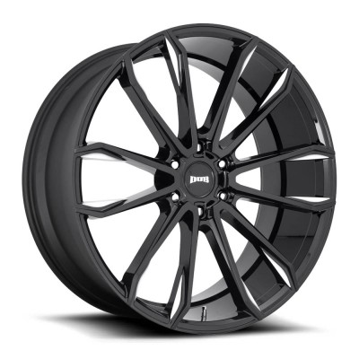 DUB S252 CLOUT GLOSS BLACK MILLED Wheel (24