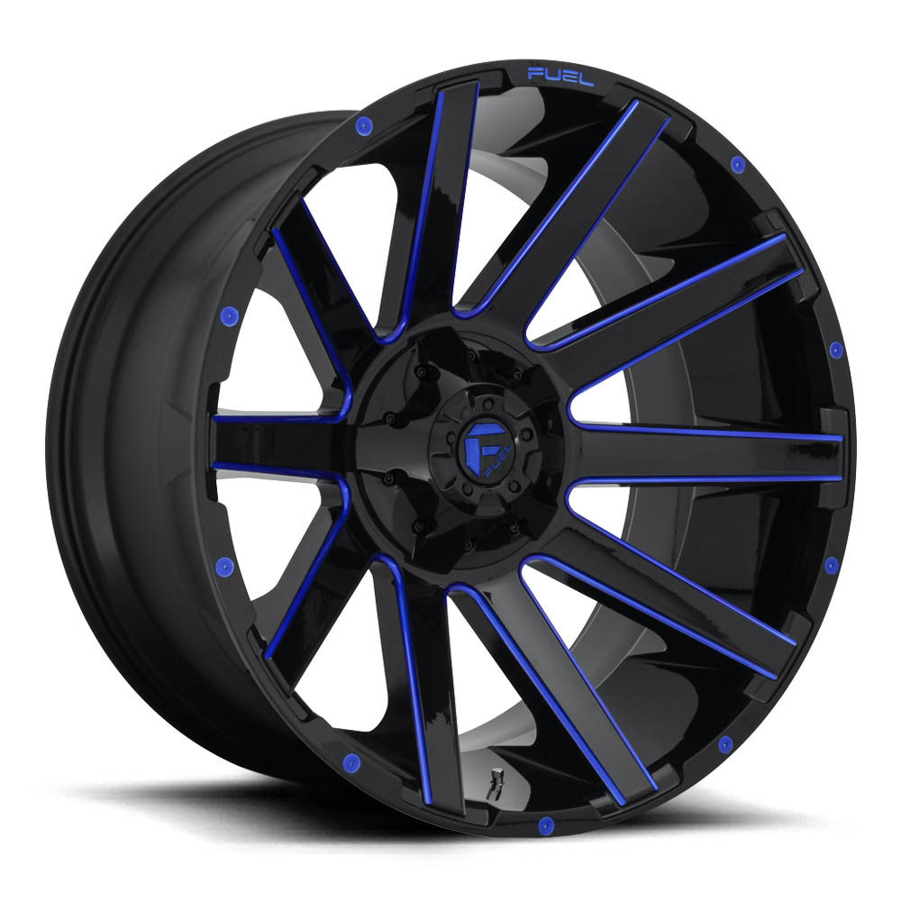 Fuel 1PC D644 Contra Gloss Black Blue Tinted Clear Wheel (20