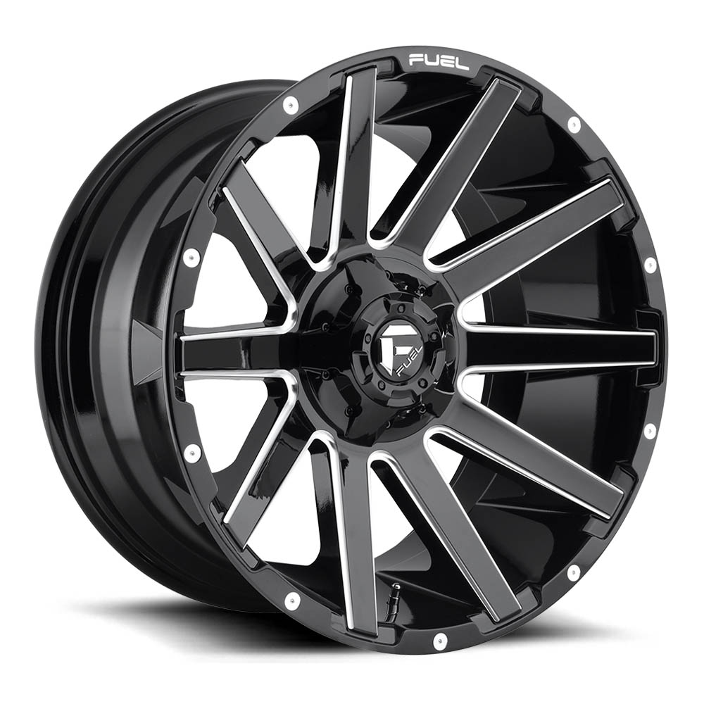 Fuel 1PC D615 Contra Gloss Black Milled Wheel 20" x 9" | RAM 1500 (6-Lug) 2019-2023