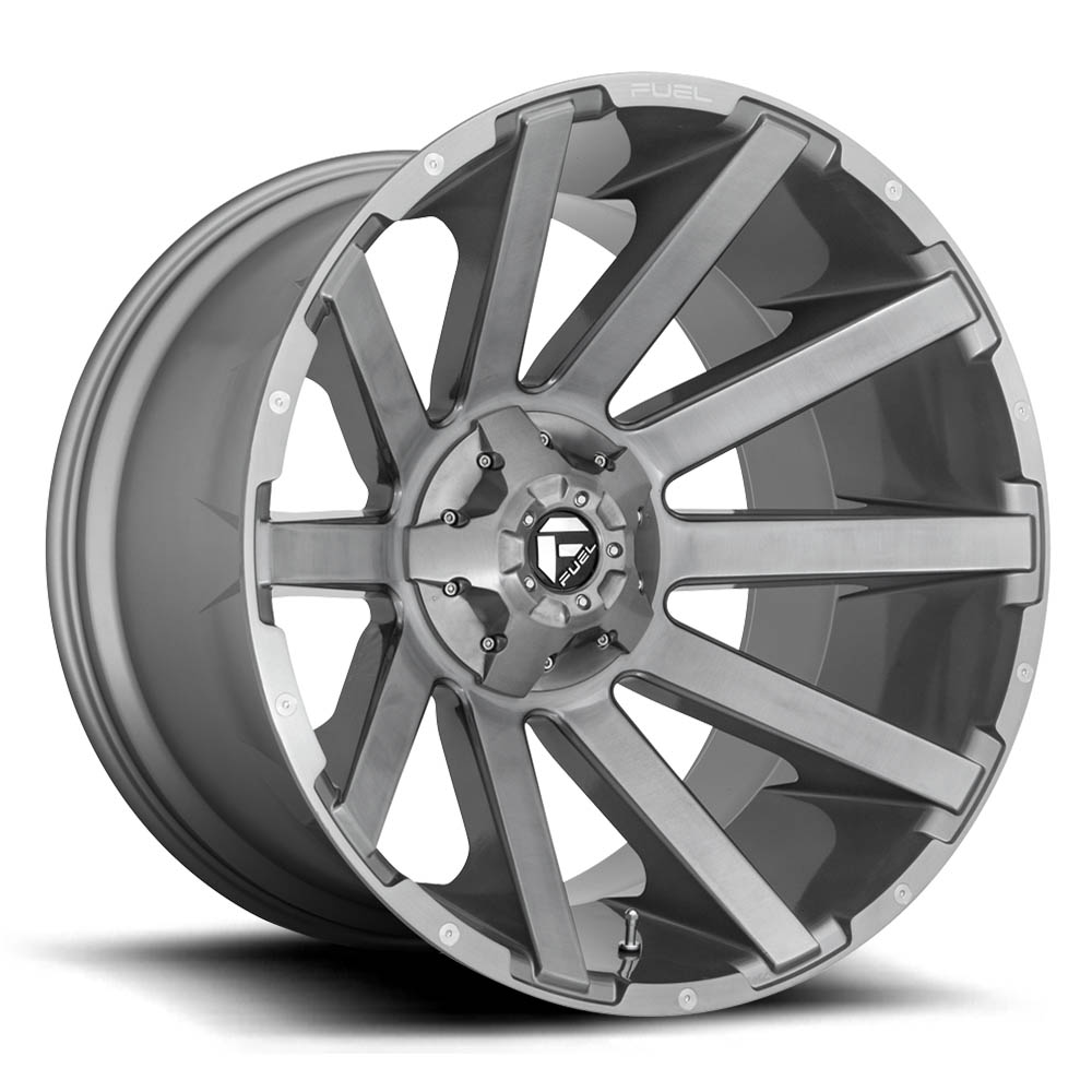 Fuel 1PC D714 CONTRA PLATINUM BRUSHED GUN METAL TINTED CLEAR Wheel (20