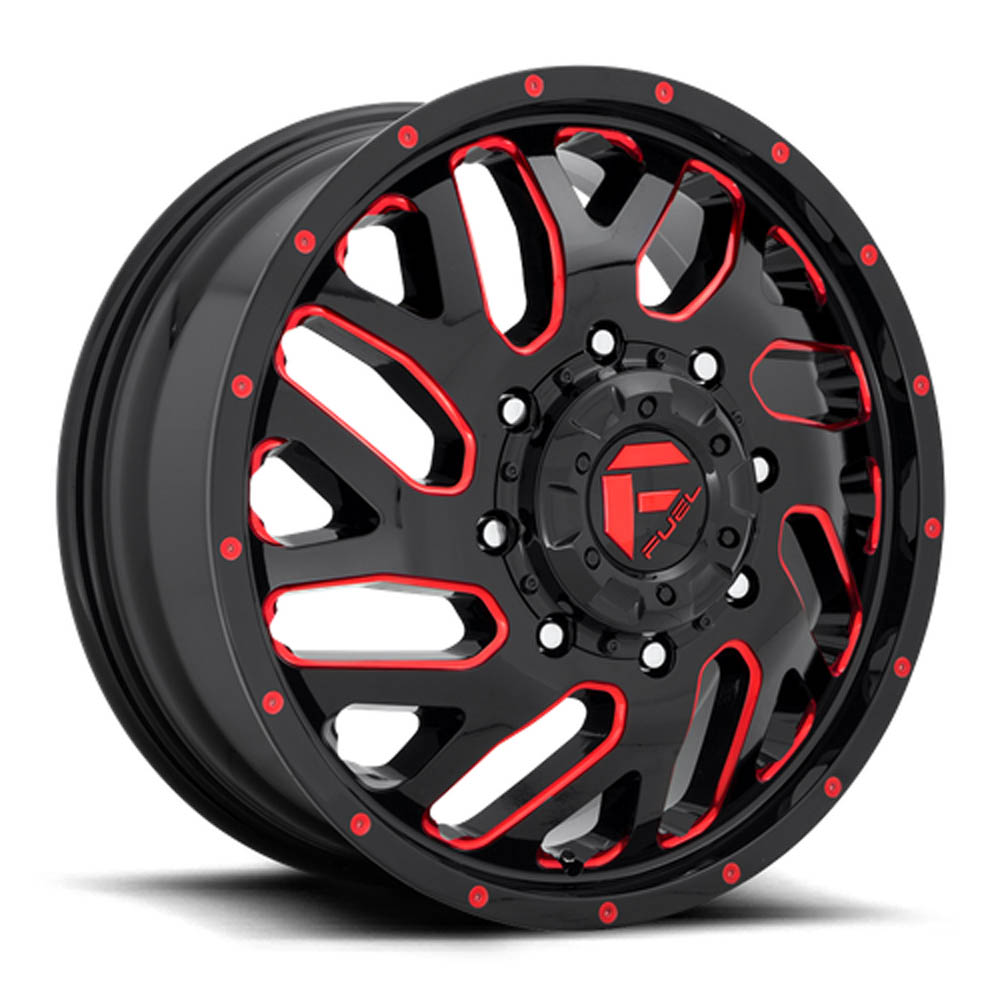 Fuel 1PC D656 Triton Gloss Black Red Tinted Clear Wheel (20