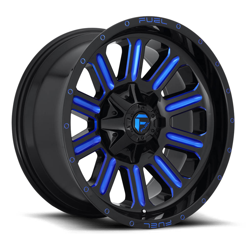 Fuel 1PC D646 Hardline Gloss Black Blue Tinted Clear Wheel (18