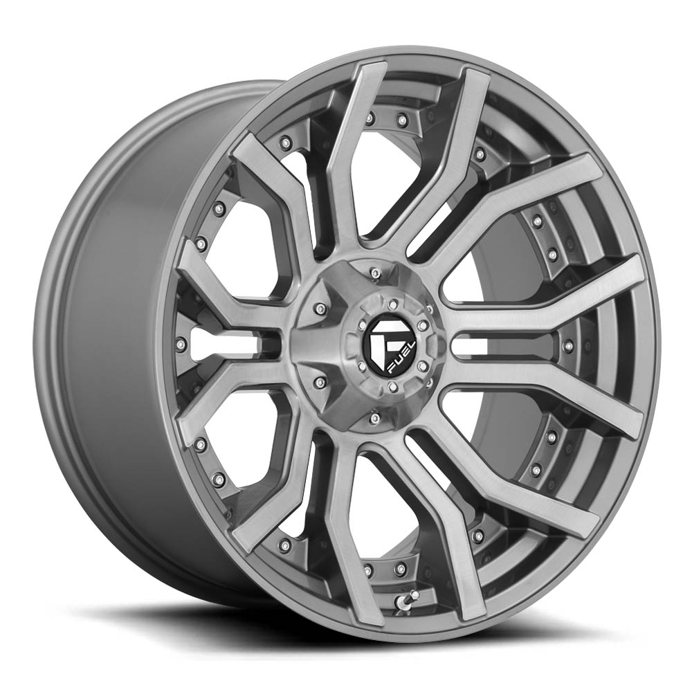 Fuel 1PC D713 RAGE PLATINUM BRUSHED GUN METAL TINTED CLEAR Wheel (20