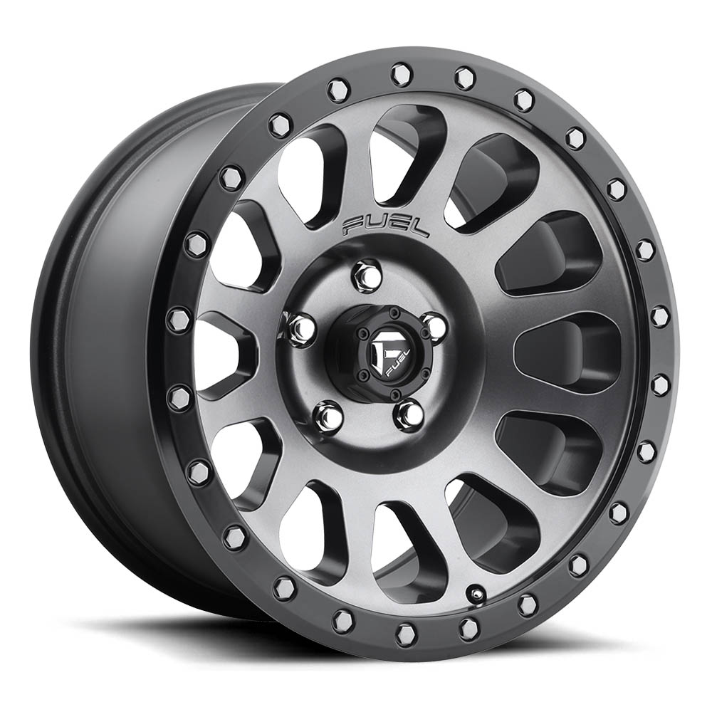 Fuel 1PC D601 Vector Matte Gun Metal Black Bead Ring Wheel (18