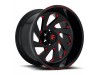 Fuel 1PC D638 Vortex Gloss Black Red Tinted Clear Wheel (22