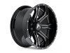 Hartes Metal Strike Black Machined Face Milled Dimple Wheel (22" x 12.0", -44  Offset, 8x170 Bolt Pattern, 125.2mm Hub) vzn119578