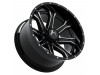 Hartes Metal Strike Black Machined Face Milled Dimple Wheel (22" x 12.0", -44  Offset, 8x170 Bolt Pattern, 125.2mm Hub) vzn119578