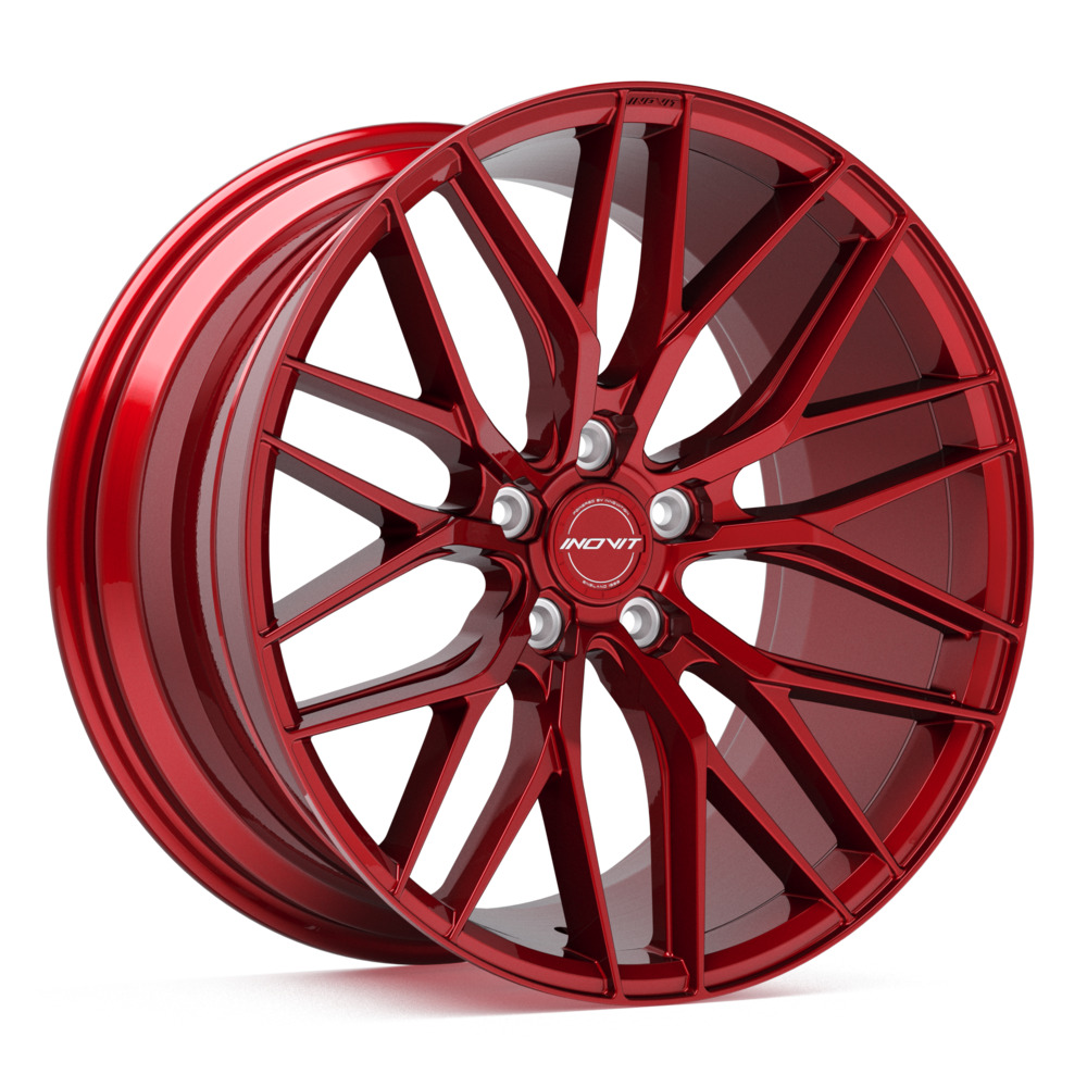 INOVIT Blitz Gloss Candy Red Tint Machined Face Red Wheel (19" x 8.5", +35  Offset, 5x114.3 Bolt Pattern, 73.1mm Hub) vzn119495