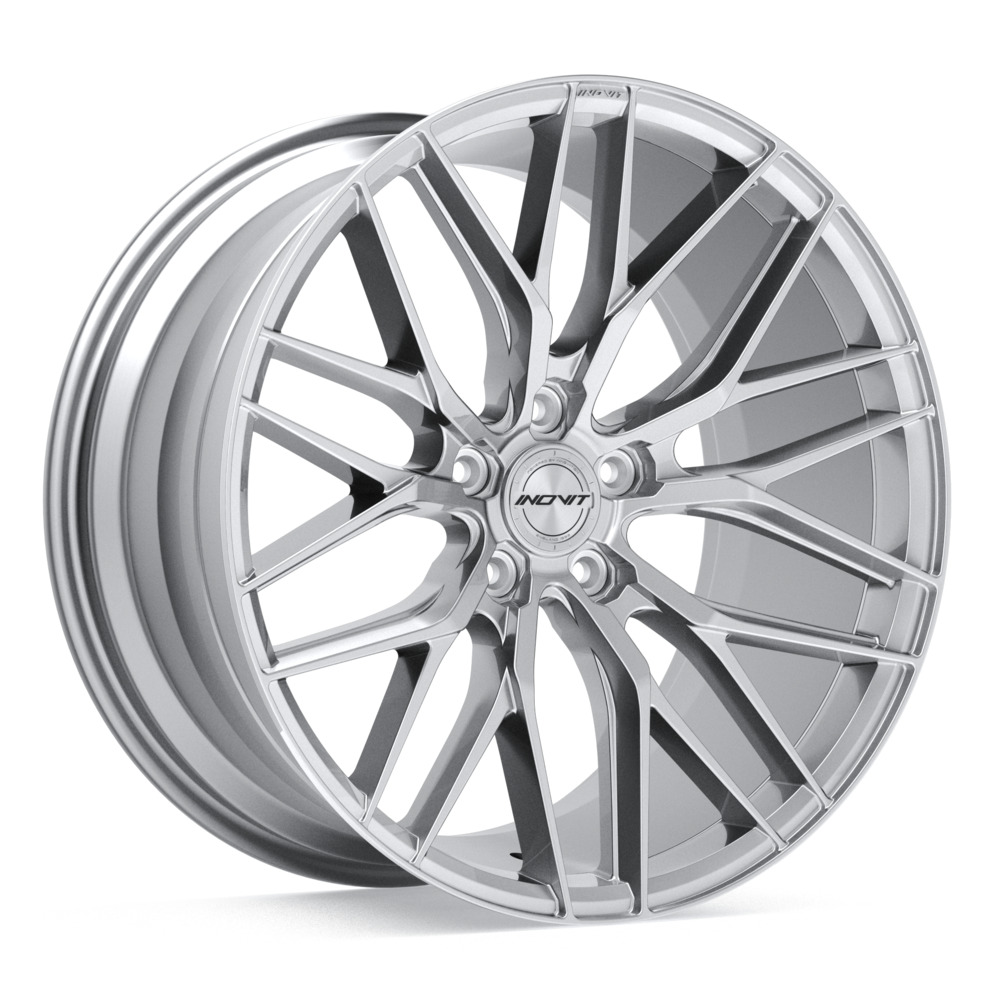 INOVIT Blitz Silver Machined Face Satin Lacquer Wheel (19" x 8.5", +35 Offset, 5x120 Bolt Pattern, 72.6mm Hub) vzn119265