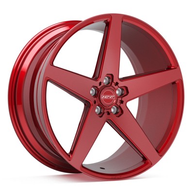 INOVIT Rotor Candy Red Machined Face Ball Cut Milled Gloss Candy Red Tint Wheel (20" x 10", +40  Offset, 5x114.3 Bolt Pattern, 73.1mm Hub) vzn119529