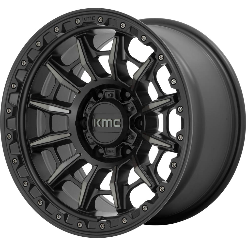 KMC KM547 CARNAGE Satin Black With Gray Tint Wheel (16