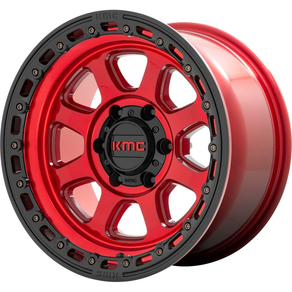 KMC KM548 CHASE Candy Red With Black Lip Wheel (17