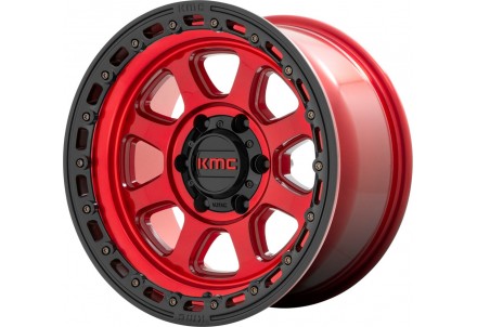 KMC KM548 CHASE Candy Red With Black Lip Wheel 20" x 9" | Chevrolet Tahoe 2021-2023