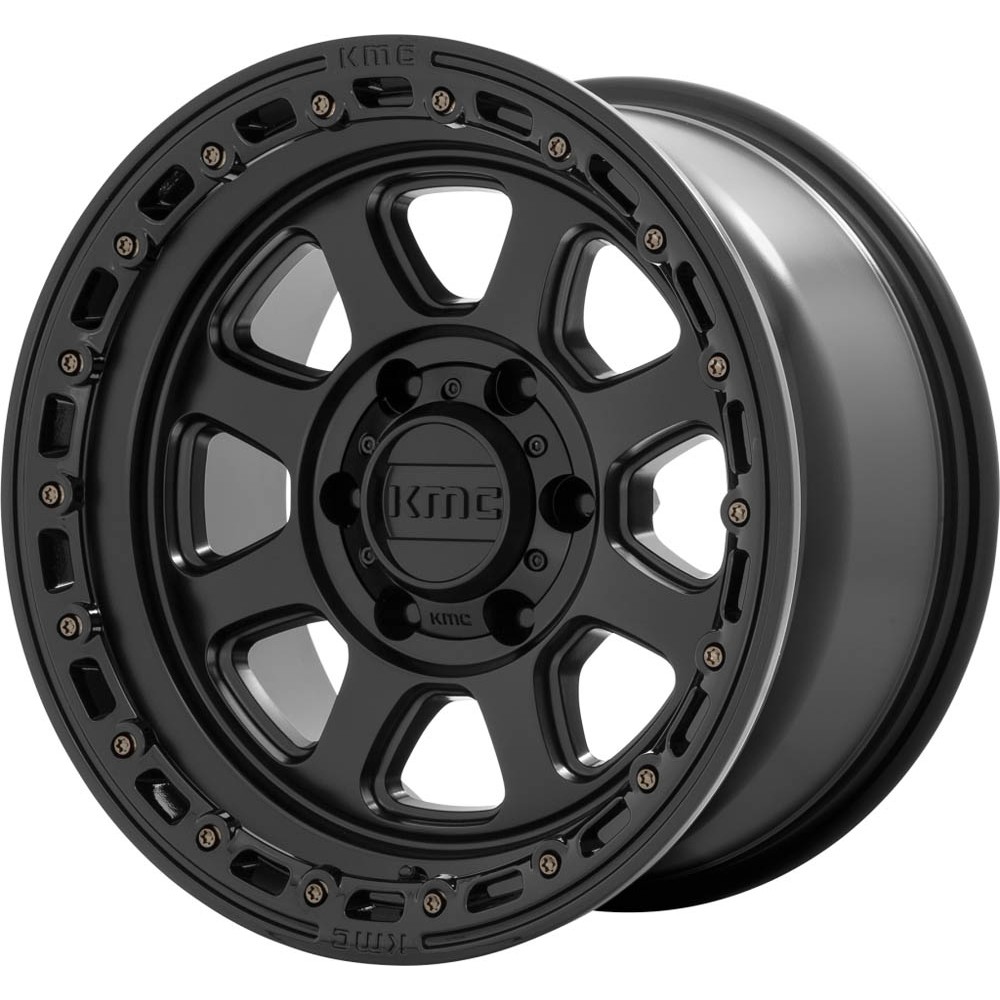 KMC KM548 CHASE Satin Black With Gloss Black Lip Wheel 20" x 9" | RAM 1500 (6-Lug) 2019-2023