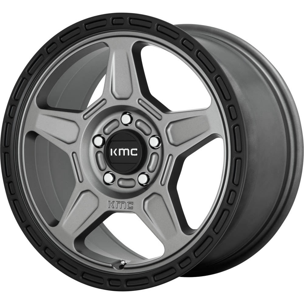 KMC KM721 ALPINE Satin Gray With Black Lip Wheel (16