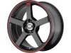 Motegi MR116 FS5 Matte Black Red Racing Stripe Wheel (18