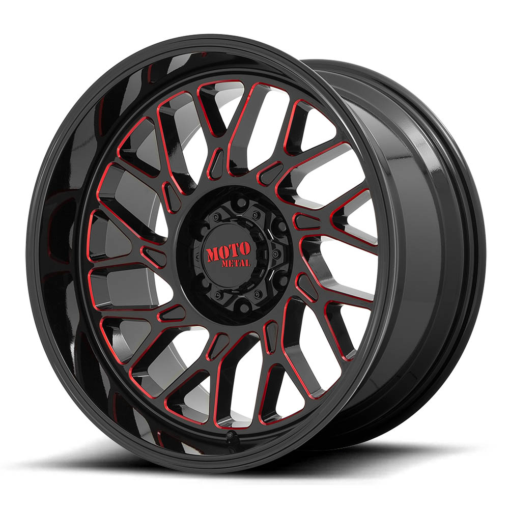 Moto Metal MO805 Gloss Black Milled With Red Tint Wheel (20