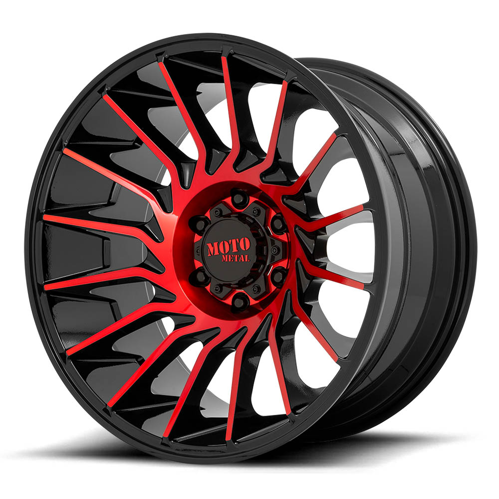 Moto Metal MO807 Gloss Black Machined With Red Tint Wheel (22