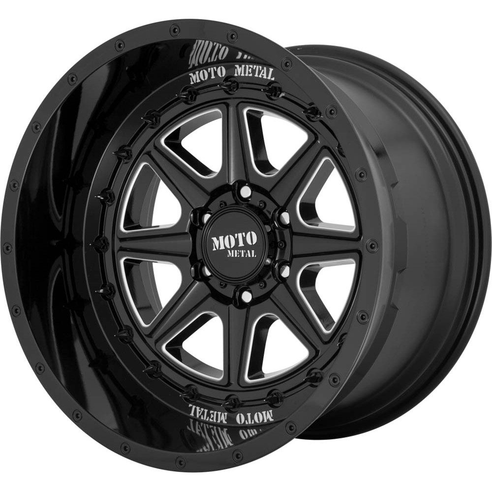 Moto Metal MO801 PHANTOM Gloss Black Milled Wheel (22