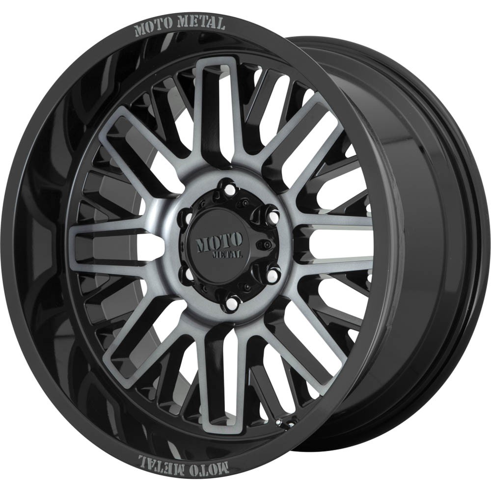 Moto Metal MO802 Gloss Black Machined With Gray Tint Wheel 20" x 9" | RAM 1500 (6-Lug) 2019-2023