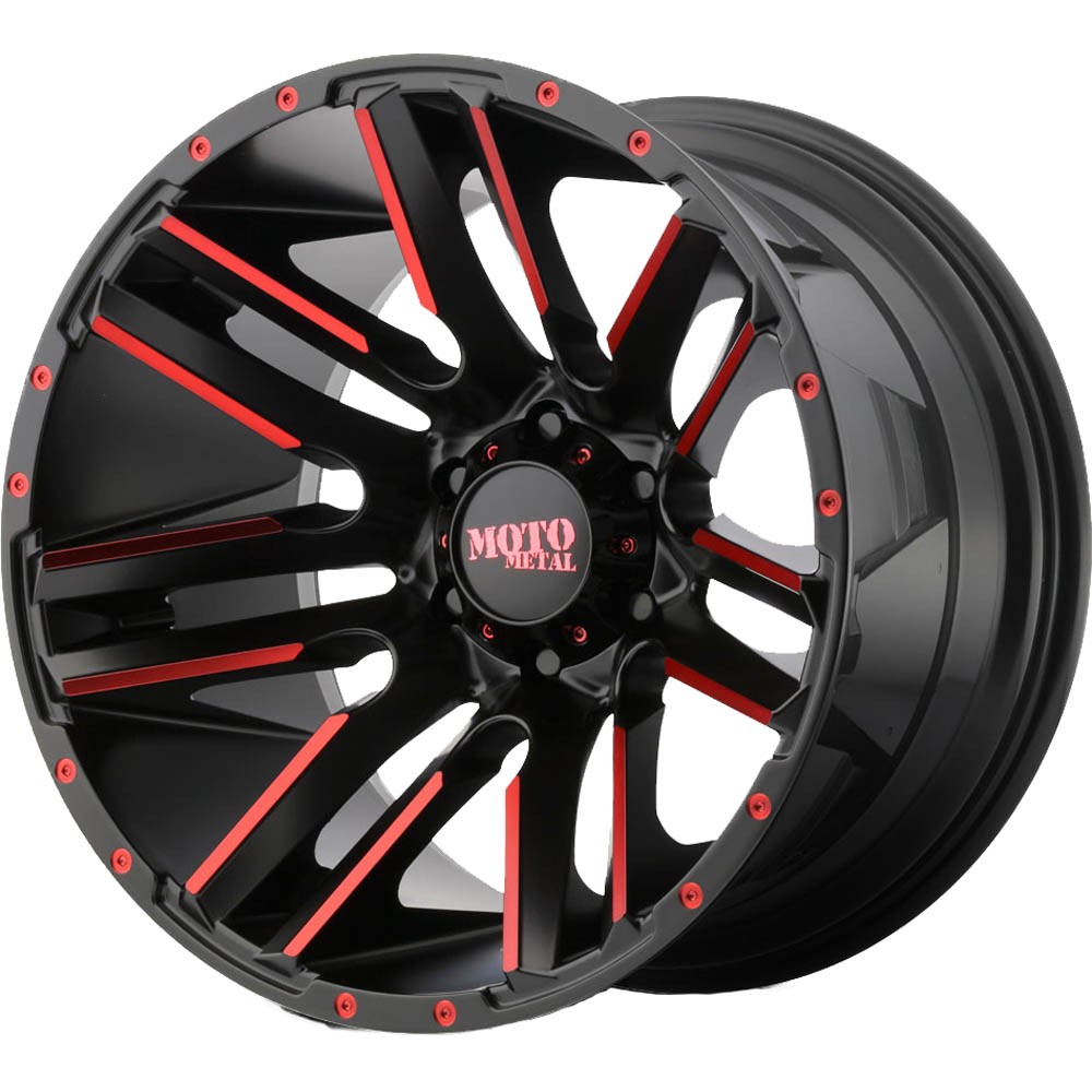 Moto Metal MO978 RAZOR Satin Black Machined Red Tint Wheel (20