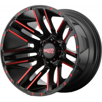 Moto Metal MO978 RAZOR Satin Black Machined Red Tint Wheel (20