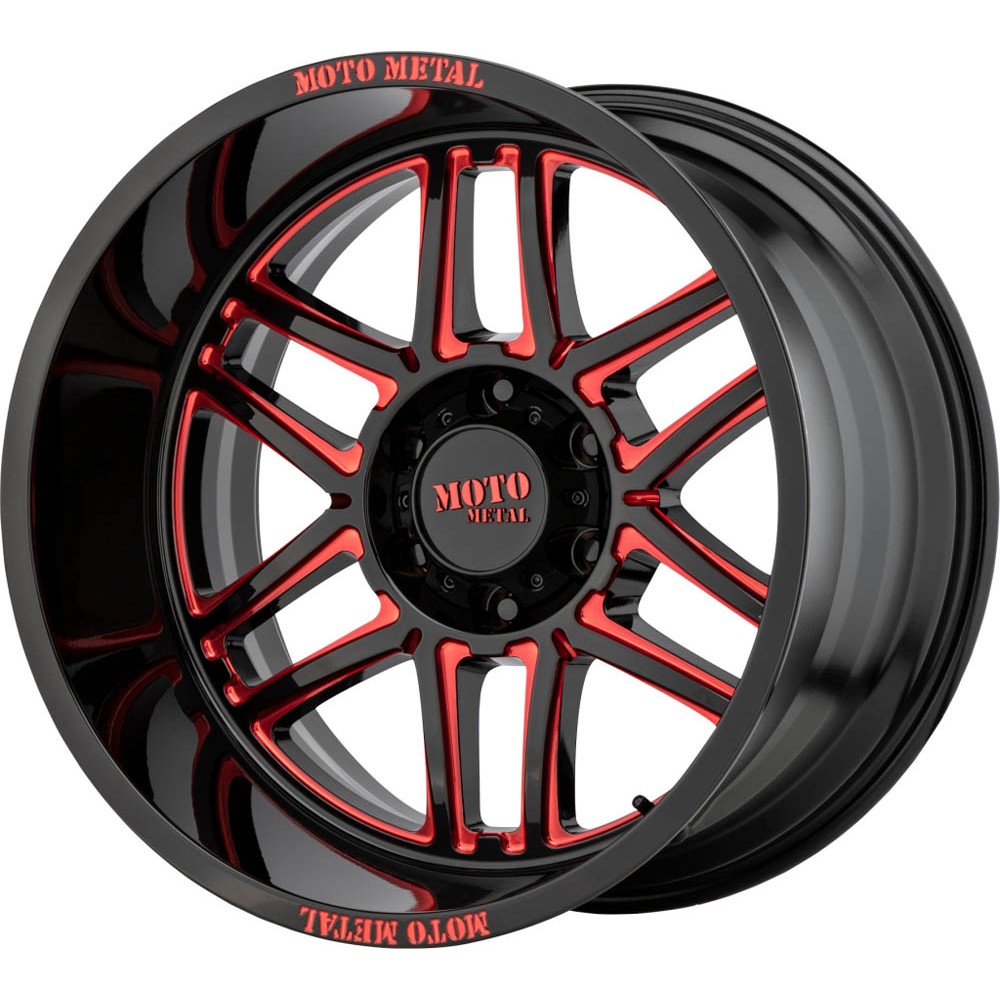 Moto Metal MO992 FOLSOM Gloss Black Milled With Red Tint Wheel (20