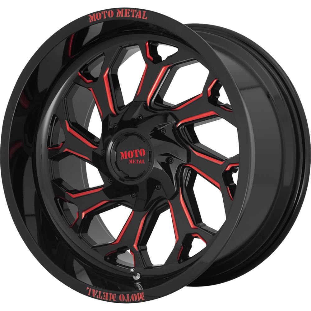 Moto Metal MO999 Gloss Black Milled With Red Tint Wheel (22