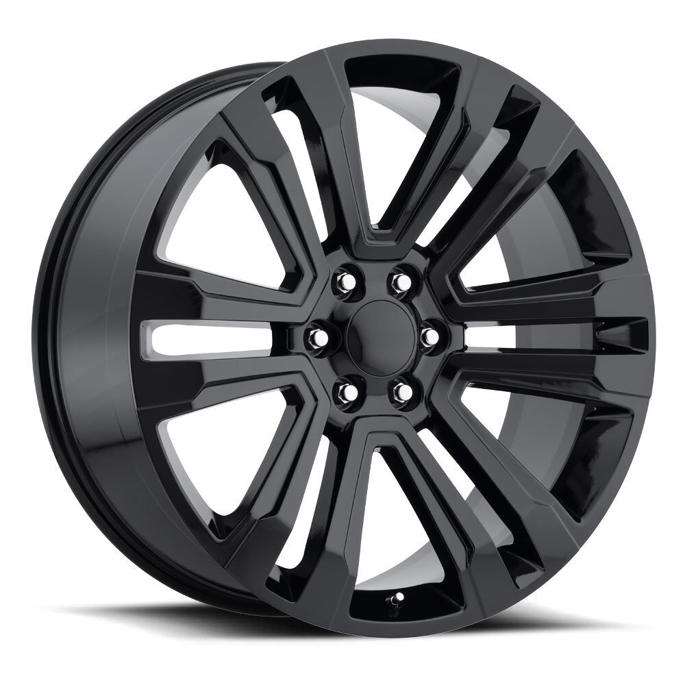 Factory Reproductions FR 72 Escalade Gloss Black Wheel (24" x 10", +30 Offset, 6x5.5 Bolt Pattern, 78.1mm Hub) vzn119432