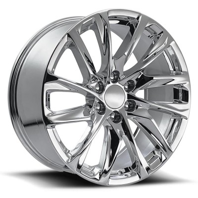 Factory Reproductions FR 98 Escalade 12 Spoke Chrome Wheel (24" x 10", +31 Offset, 6x5.5 Bolt Pattern, 78.1mm Hub) vzn119399