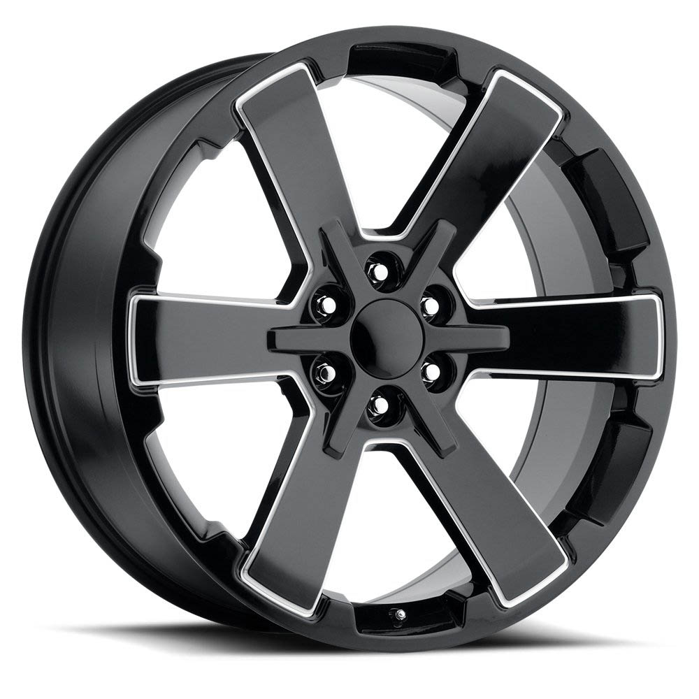 GMC Dual Six Star Gloss Black Ball Milled Wheel (22