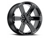 GMC Dual Six Star Gloss Black Ball Milled Wheel (22