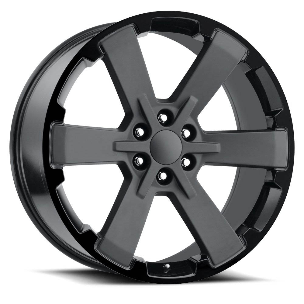 GMC Dual Six Star Two Tone Satin and Gloss Black Wheel (22