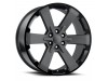 GMC Dual Six Star Two Tone Satin and Gloss Black Wheel (22