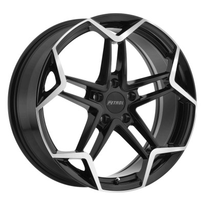 Petrol P1A GLOSS BLACK W/ MACHINED CUT FACE Wheel (17