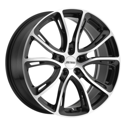 Petrol P5A GLOSS BLACK W/ MACHINED CUT FACE Wheel (17